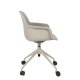 ZUIVER Albert Kuip kontorstol, m. armln og hjul - taupe polyester og taupe aluminium