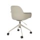 ZUIVER Albert Kuip kontorstol, m. armln og hjul - taupe polyester og taupe aluminium