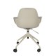 ZUIVER Albert Kuip kontorstol, m. armln og hjul - taupe polyester og taupe aluminium