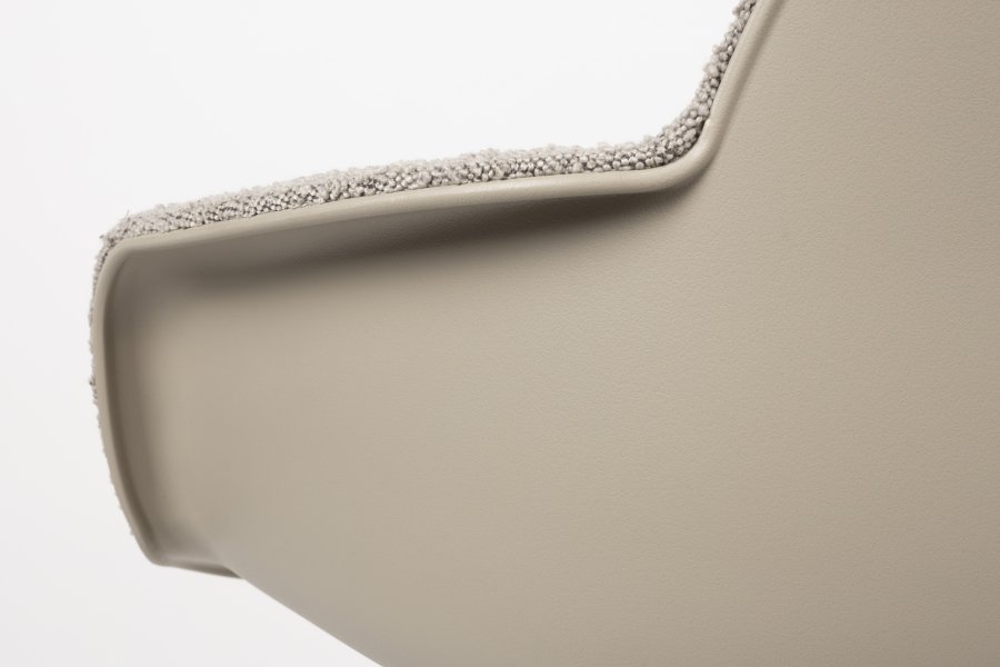 ZUIVER Albert Kuip kontorstol, m. armln og hjul - taupe polyester og taupe aluminium