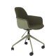 ZUIVER Albert Kuip kontorstol, m. armln og hjul - grn polyester og grn aluminium
