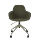 ZUIVER Albert Kuip kontorstol, m. armln og hjul - grn polyester og grn aluminium