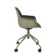 ZUIVER Albert Kuip kontorstol, m. armln og hjul - grn polyester og grn aluminium