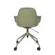 ZUIVER Albert Kuip kontorstol, m. armln og hjul - grn polyester og grn aluminium