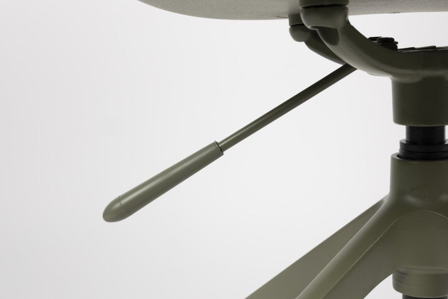 ZUIVER Albert Kuip kontorstol, m. armln og hjul - grn polyester og grn aluminium