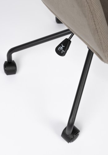 WHITE LABEL LIVING Junzo kontorstol, m. armln og hjul - gr fljl og stl