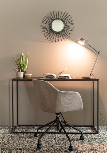 WHITE LABEL LIVING Junzo kontorstol, m. armln og hjul - gr fljl og stl