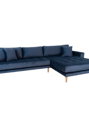 HOUSE NORDIC Lido sofa, m. hjrevendt chaiselong - mrkebl velour 