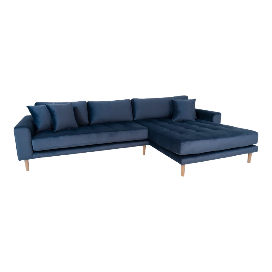 HOUSE NORDIC Lido sofa, m. hjrevendt chaiselong - mrkebl velour 