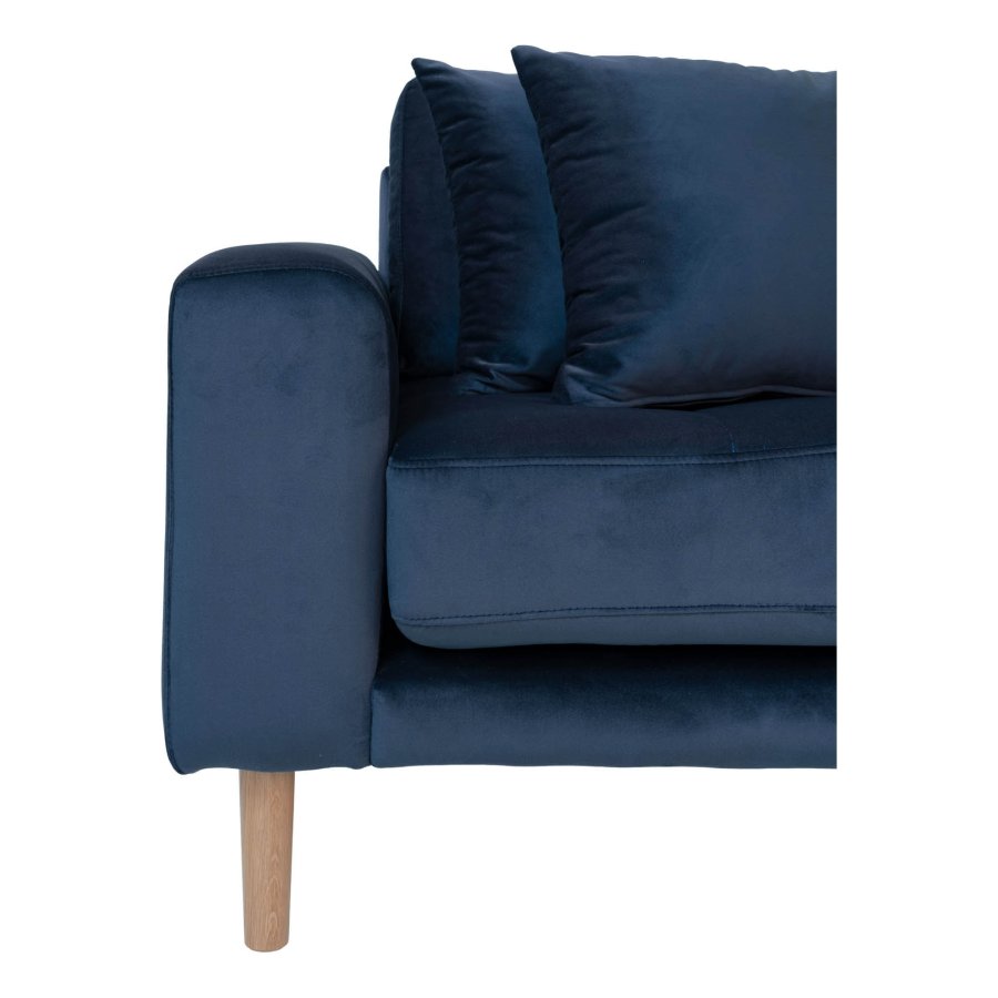 HOUSE NORDIC Lido sofa, m. hjrevendt chaiselong - mrkebl velour 