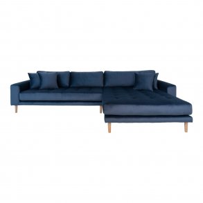 HOUSE NORDIC Lido sofa, m. hjrevendt chaiselong - mrkebl velour 