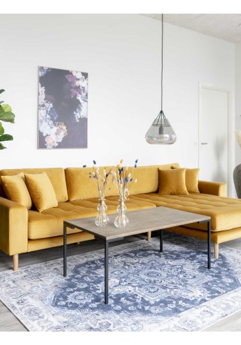 HOUSE NORDIC Lido sofa, m. hjrevendt chaiselong - sennepsgul velour 