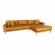 HOUSE NORDIC Lido sofa, m. hjrevendt chaiselong - sennepsgul velour 