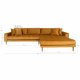 HOUSE NORDIC Lido sofa, m. hjrevendt chaiselong - sennepsgul velour 