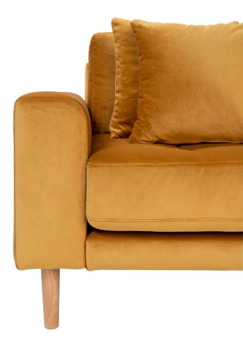 HOUSE NORDIC Lido sofa, m. hjrevendt chaiselong - sennepsgul velour 