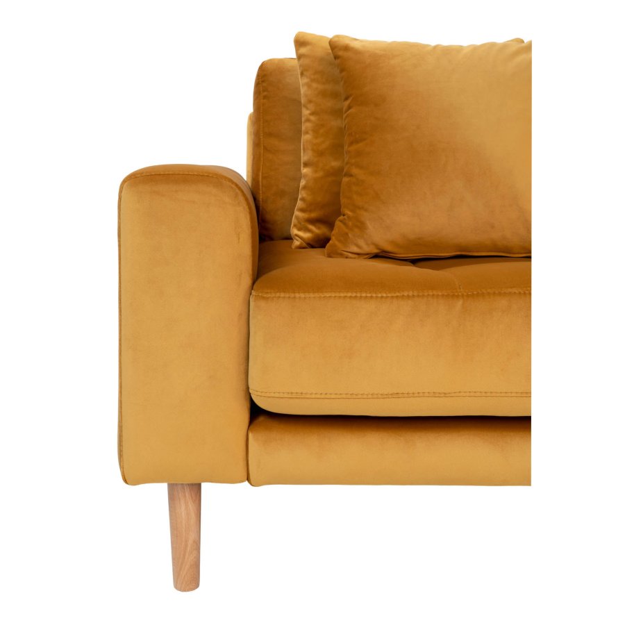 HOUSE NORDIC Lido sofa, m. hjrevendt chaiselong - sennepsgul velour 