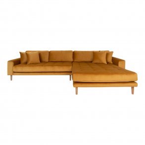 HOUSE NORDIC Lido sofa, m. hjrevendt chaiselong - sennepsgul velour 