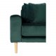 HOUSE NORDIC Lido loungesofa, m. hjre chaiselong -  mrkegrn velour og natur tr
