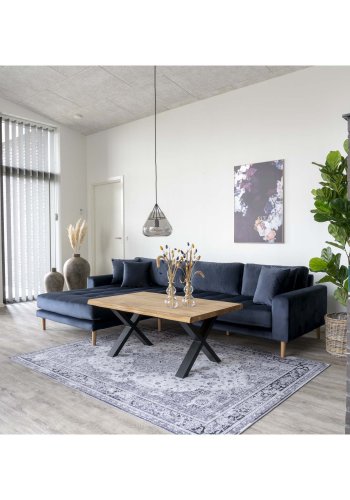 HOUSE NORDIC Lido sofa, m. venstrevendt chaiselong - mrkeblt velour 