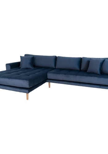 HOUSE NORDIC Lido sofa, m. venstrevendt chaiselong - mrkeblt velour 