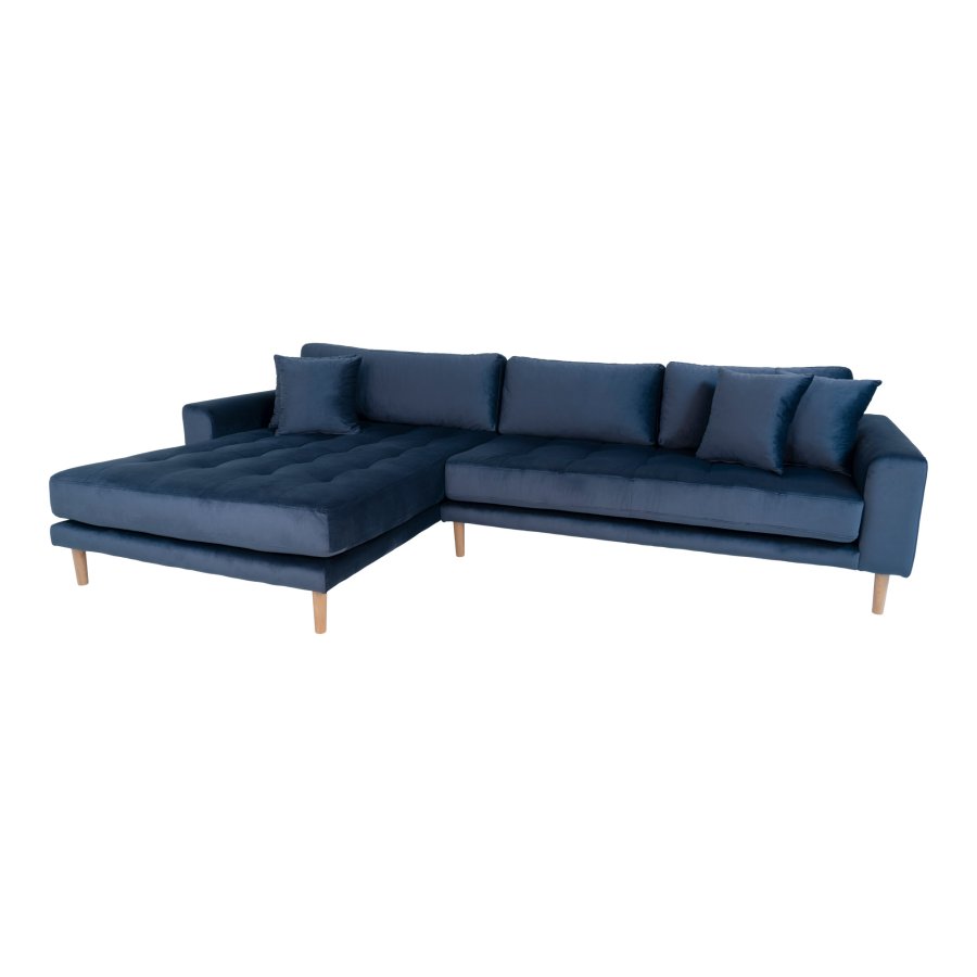 HOUSE NORDIC Lido sofa, m. venstrevendt chaiselong - mrkeblt velour 