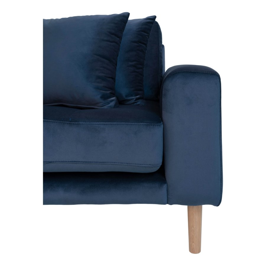 HOUSE NORDIC Lido sofa, m. venstrevendt chaiselong - mrkeblt velour 