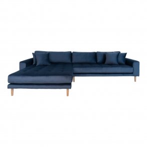 HOUSE NORDIC Lido sofa, m. venstrevendt chaiselong - mrkeblt velour 