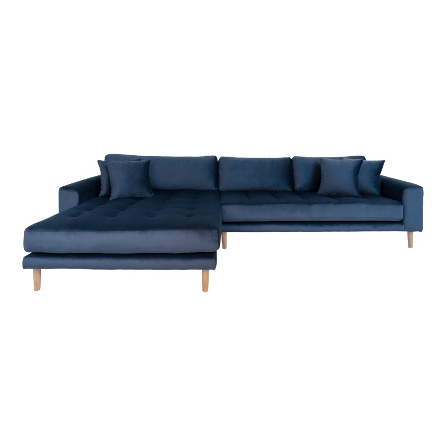 HOUSE NORDIC Lido sofa, m. venstrevendt chaiselong - mrkeblt velour 