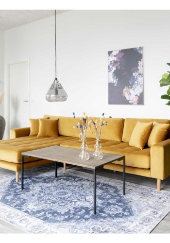HOUSE NORDIC Lido sofa, m. venstrevendt chaiselong - sennepsgul velour 