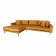 HOUSE NORDIC Lido sofa, m. venstrevendt chaiselong - sennepsgul velour 