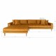 HOUSE NORDIC Lido sofa, m. venstrevendt chaiselong - sennepsgul velour 