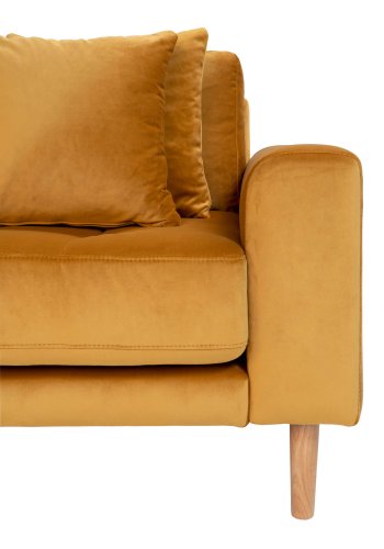 HOUSE NORDIC Lido sofa, m. venstrevendt chaiselong - sennepsgul velour 