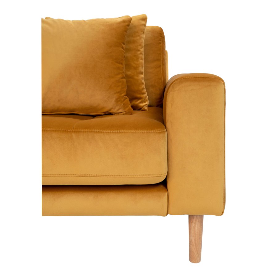 HOUSE NORDIC Lido sofa, m. venstrevendt chaiselong - sennepsgul velour 