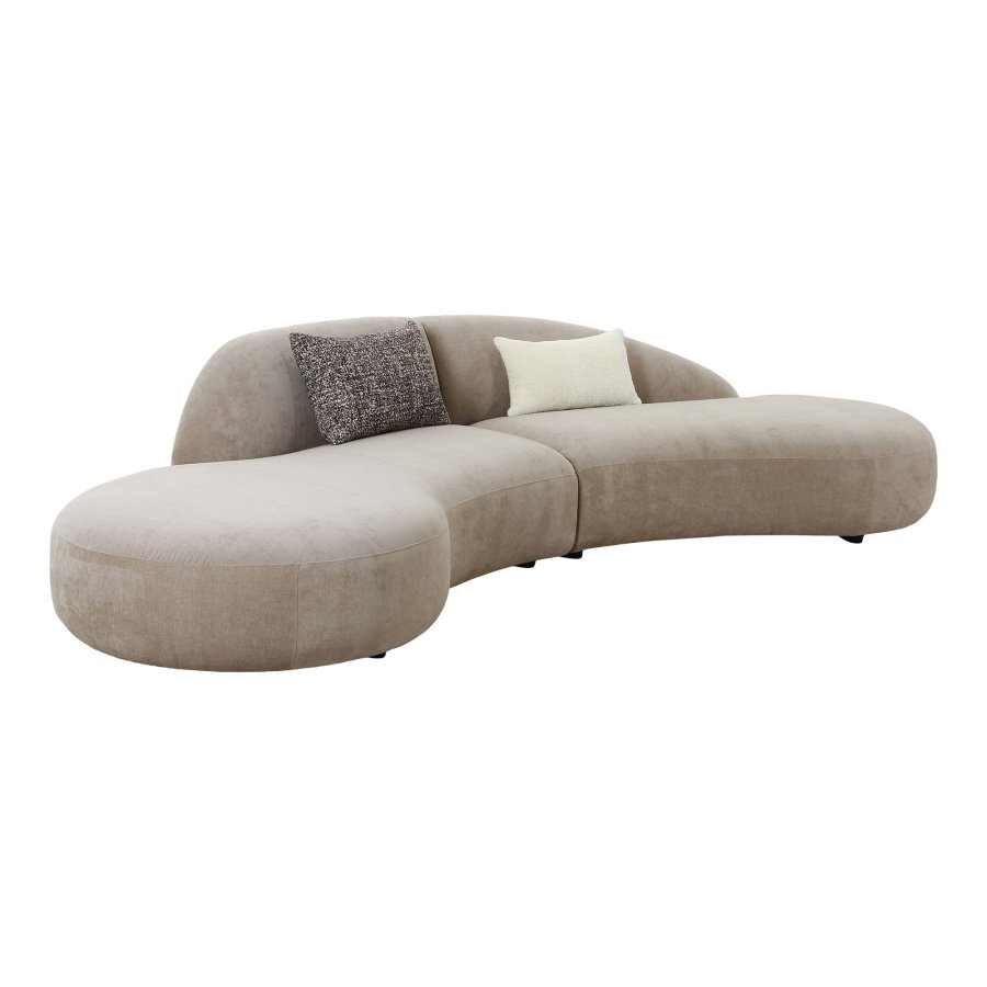 HOUSE NORDIC Sofa med 2 puder, chenille, natur, HN1256