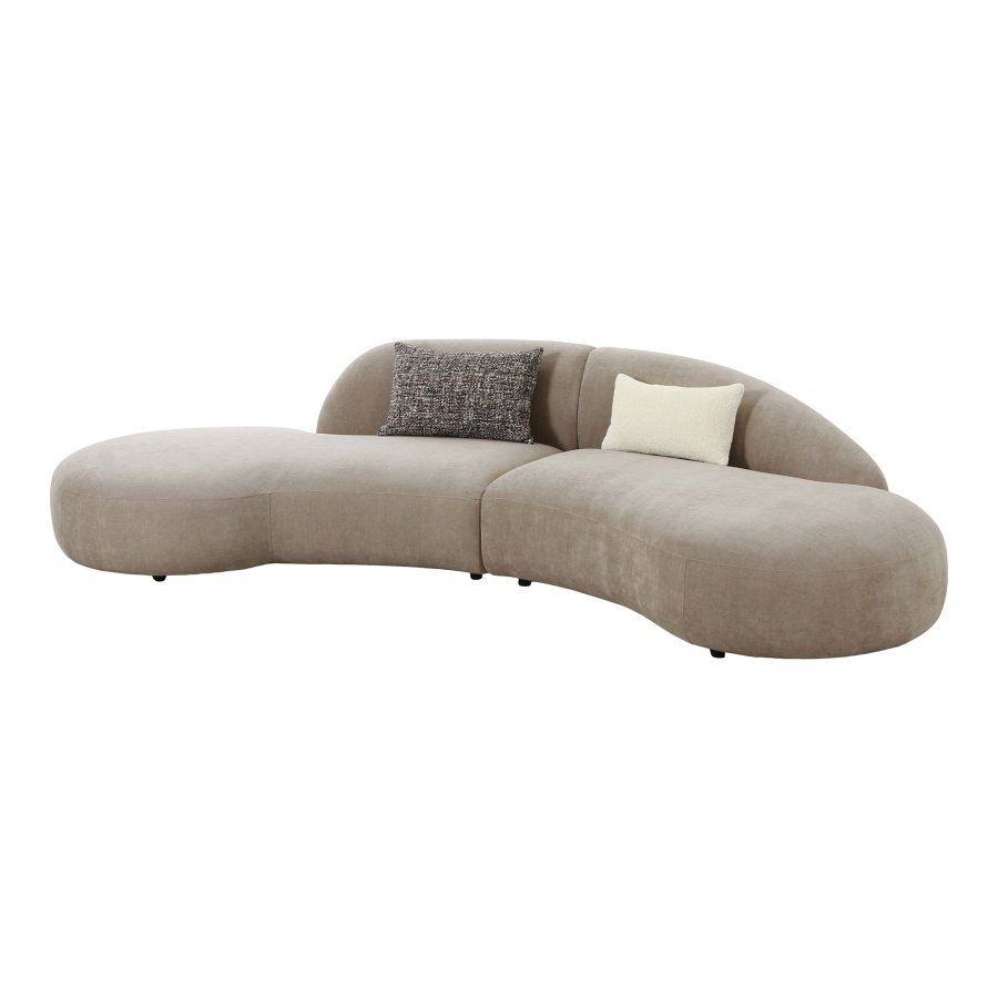 HOUSE NORDIC Sofa med 2 puder, chenille, natur, HN1256