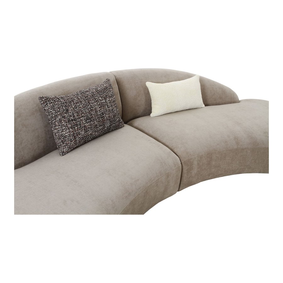 HOUSE NORDIC Sofa med 2 puder, chenille, natur, HN1256