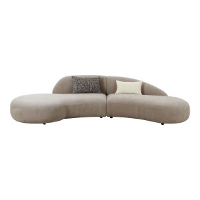HOUSE NORDIC Sofa med 2 puder, chenille, natur, HN1256
