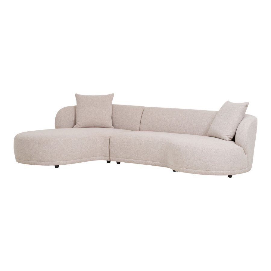 HOUSE NORDIC  Kingston Sofa - Sofa med 2 puder, venstrevendt, natur, HN1295