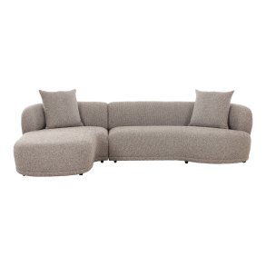 HOUSE NORDIC  Kingston Sofa - Sofa med 2 puder, venstrevendt, brun, HN1299