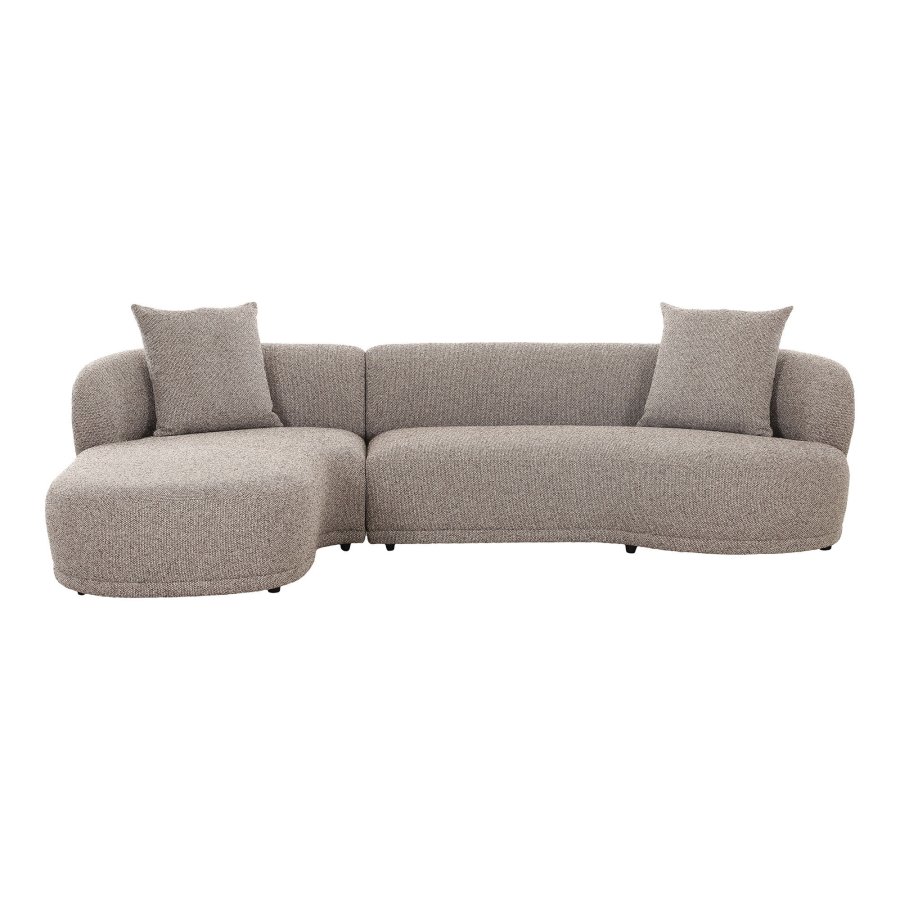 HOUSE NORDIC  Kingston Sofa - Sofa med 2 puder, venstrevendt, brun, HN1299