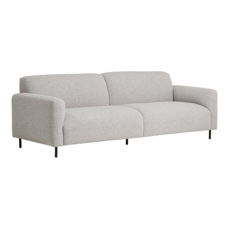 HOUSE NORDIC Salvador 3 pers. sofa - lysegr bouclé polyester stof og sort stl