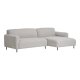 HOUSE NORDIC Salvador loungesofa, m. hjre chaiselong - lysegr bouclé polyester stof og sort