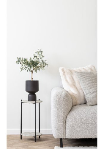 HOUSE NORDIC Salvador loungesofa, m. hjre chaiselong - lysegr bouclé polyester stof og sort