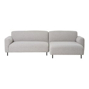 HOUSE NORDIC Salvador loungesofa, m. hjre chaiselong - lysegr bouclé polyester stof og sort