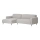 HOUSE NORDIC Salvador loungesofa, m. venstre chaiselong - lysegr bouclé polyester stof og sort