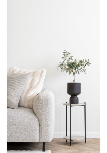 HOUSE NORDIC Salvador loungesofa, m. venstre chaiselong - lysegr bouclé polyester stof og sort