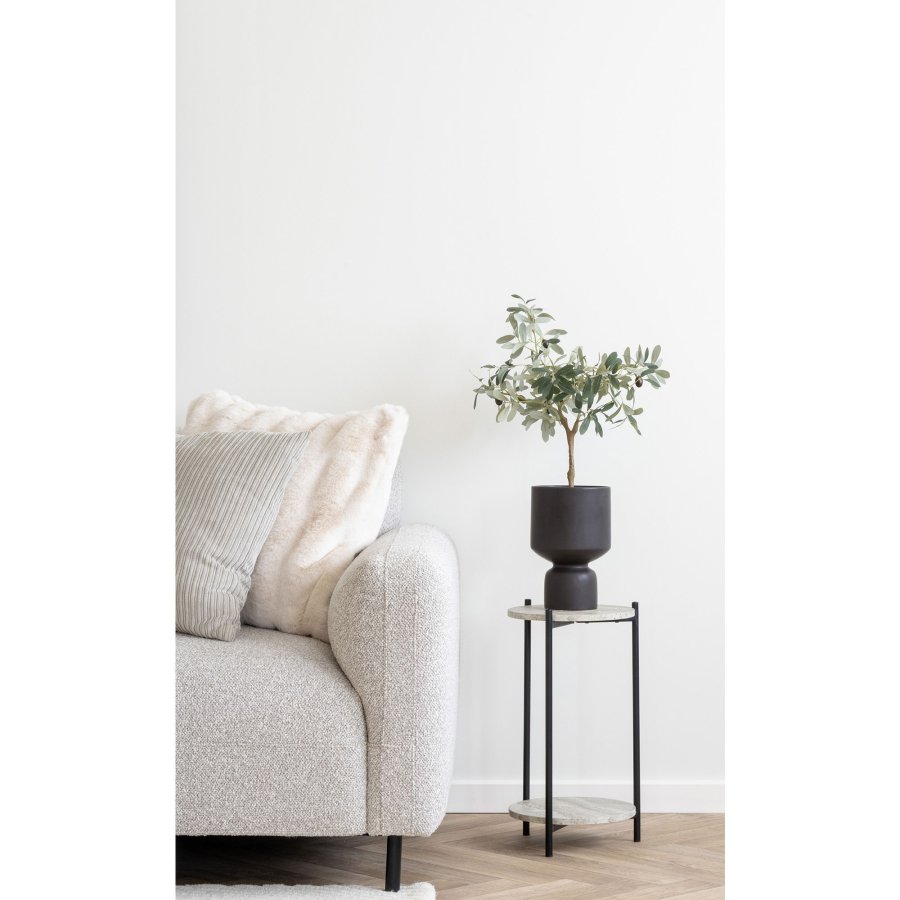 HOUSE NORDIC Salvador loungesofa, m. venstre chaiselong - lysegr bouclé polyester stof og sort