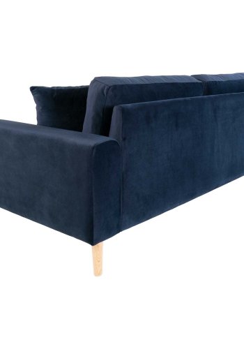 HOUSE NORDIC Lido 2,5 pers sofa - mrkebl velour og natur tr