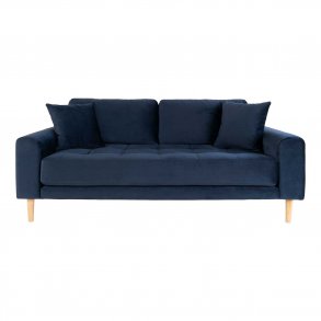 HOUSE NORDIC Lido 2,5 pers sofa - mrkebl velour og natur tr
