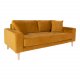 HOUSE NORDIC Lido 2,5 pers sofa - sennepsgul velour og natur tr